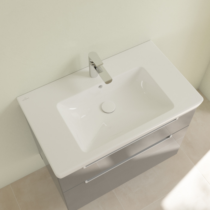 Villeroy&Boch Subway 2.0 Раковина 80x47 см, 1 отв., с переливом, с антигрязевым покрытием CeramicPlus, цвет: белый