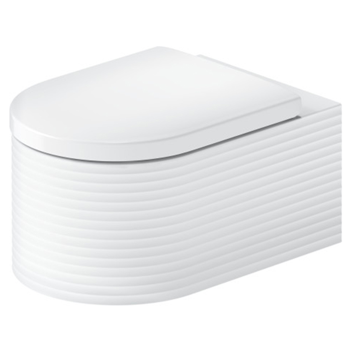 Duravit Millio Унитаз подвесной, 37x57см., декор "Grooves", крепление в компл., цвет: белый шелковисто-матовый