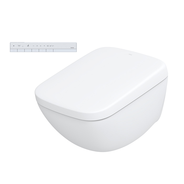 TOTO Neorest WX1 Комплект: унитаз подвесной 66x45см., сиденье, инсталляция, клавиша смыва, Cefiontect, Rimless, цвет: белый матовый