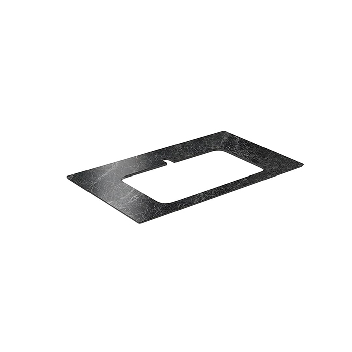 Kerama Marazzi Столешница 80см., из керамогранита, для встраиваемых раковин сверху Риальто, 1 отв., толщина 11мм, цвет: серый темный лаппатированный