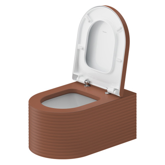 Duravit Millio Унитаз подвесной, 37x57см., декор "Grooves", крепление в компл., цвет: матовая корица