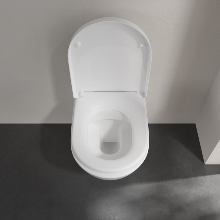 Villeroy&Boch Subway 2.0, Унитаз подвесной, с открытым смывным краем Compact, DirectFlush, горизонтальный выпуск, не подходит для установки со смывными кранами, 37x56см, цвет: белый
