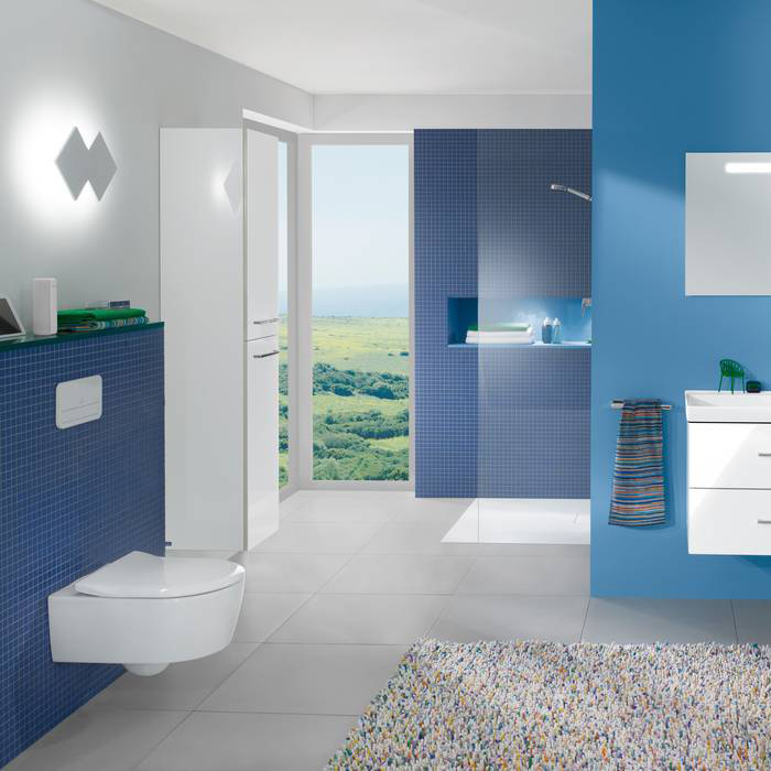 Villeroy & Boch Avento, Шкаф-пенал, подвесной, 2 дверцы, 4 стеклянные полки, размер 35x176x37см., цвет: белый