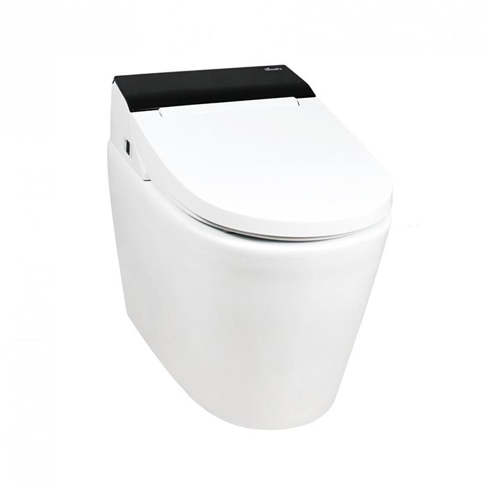 SensPa Tankless Электронный унитаз 39x67x55см, напольный, TCB-8100B, цвет: белый/черный