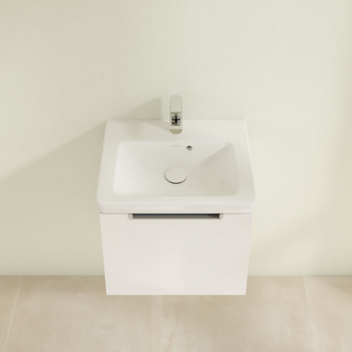 Villeroy&Boch Subway 2.0, Тумба подвесная под раковину, 1 контейнер для аксессуаров L, 1 выдвижное отделение, 48.5x42x38см., с раковиной, цвет: белый
