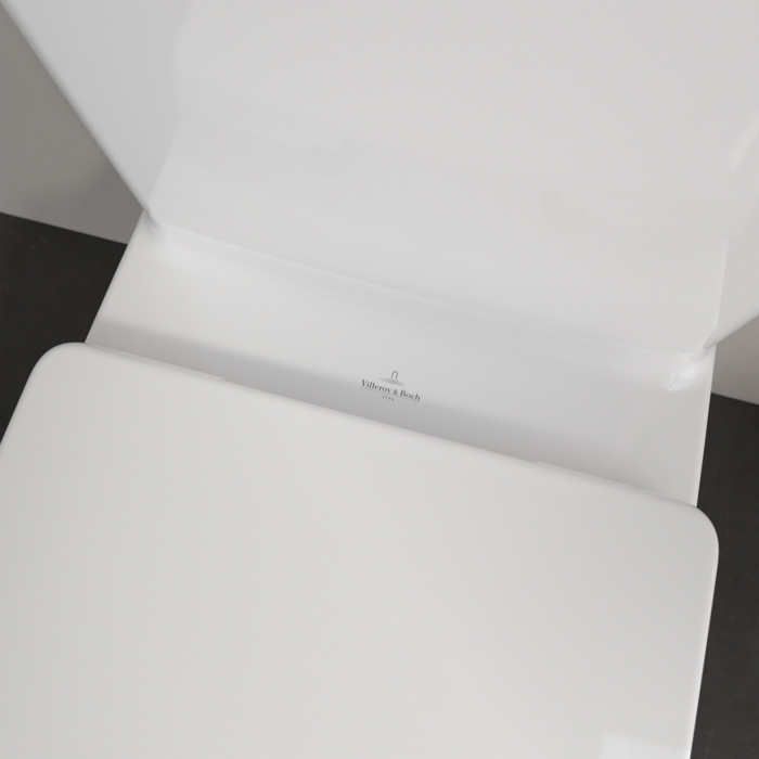 Villeroy&Boch O.novo Унитаз-компакт 36х64.6х43см., напольный, с открытым смывным краем, с сиденьем, цвет: альпийский белый