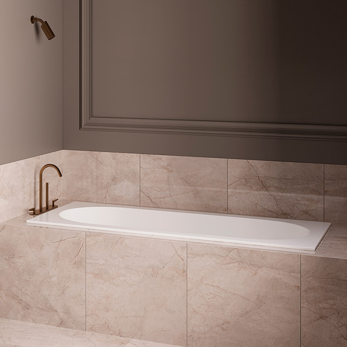 Salini Lofo Kit Ванна 168.8x74.2x59см, встраиваемая, Solid Surface, с донным клапаном, сифоном, ножками, слив-переливом, цвет: белый матовый