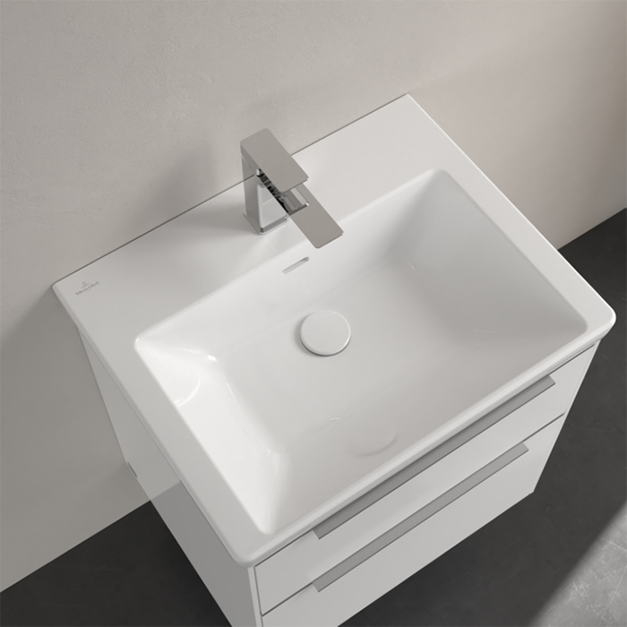 Villeroy&Boch Subway 3.0 Раковина 60х47х16.5см., 1 отв., подвесная, с антигрязевым покрытием CeramicPlus, с переливом, цвет: альпийский белый