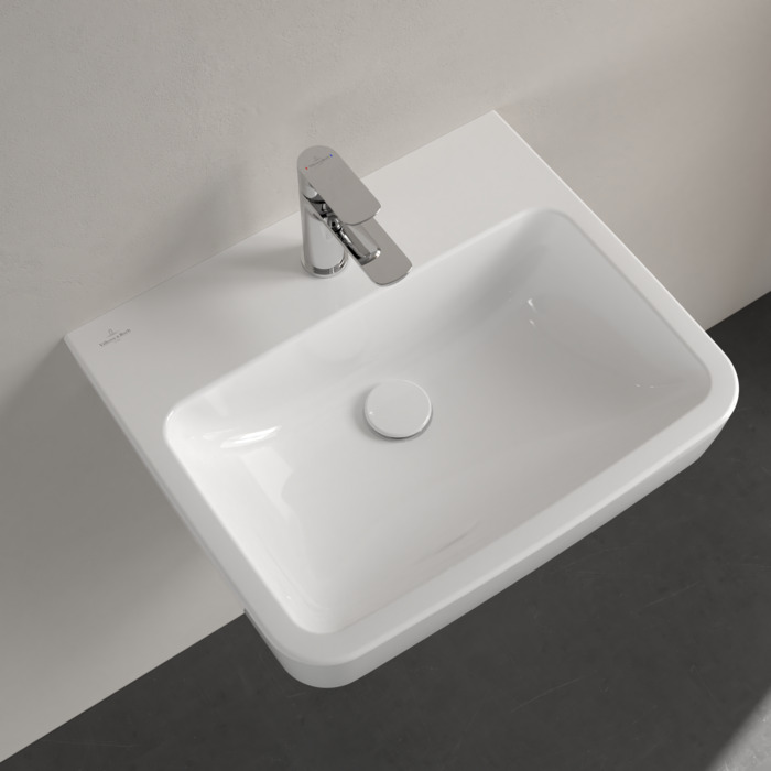 Villeroy&Boch O.novo раковина 55x46x17.5см., 1 отв., подвесная, без перелива, цвет: альпийский белый