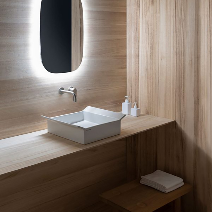 Flaminia Box Раковина 52.5x40см, настольная, без отверстий, без перелива, цвет: Latte