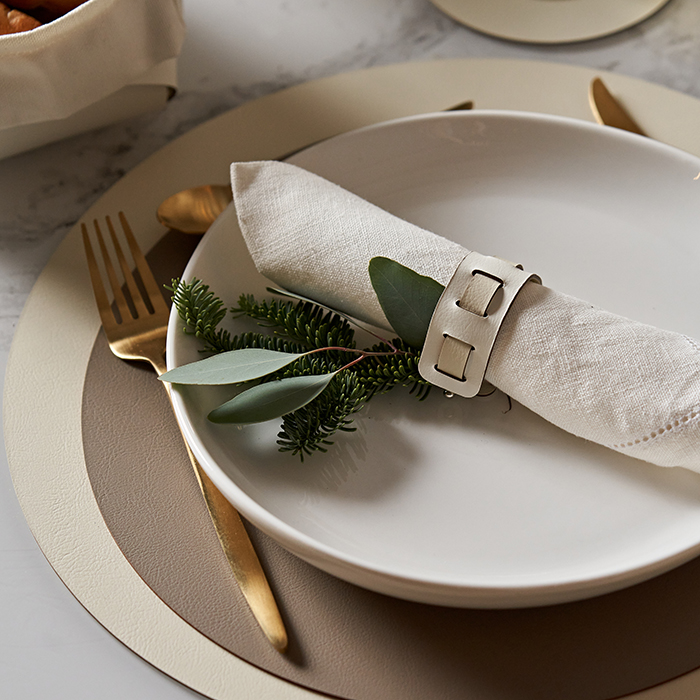 ADJ Кольцо для салфеток Bottega, D5 см., цвет: белый/панна котта