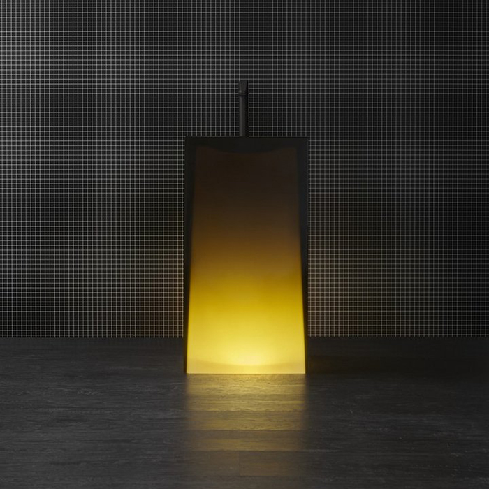 Antonio Lupi Aura Раковина 45x45x85 см, напольная, слив в пол, без отв для смесит, с дон клапан, сифоном и трубой слива, Cristalmood, цвет: Gran_cru