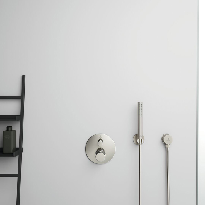 Ideal Standard Ceratherm Т100 Смеситель для душа, встраиваемый, термостатический, без душевого гарнитура, цвет: PVD Silver Storm (Серебряный Шторм)