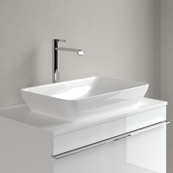 Villeroy&Boch Venticello Раковина накладная 55х36см, без отв., с переливом, с антигрязевым покрытием CeramicPlus, цвет: альпийский белый