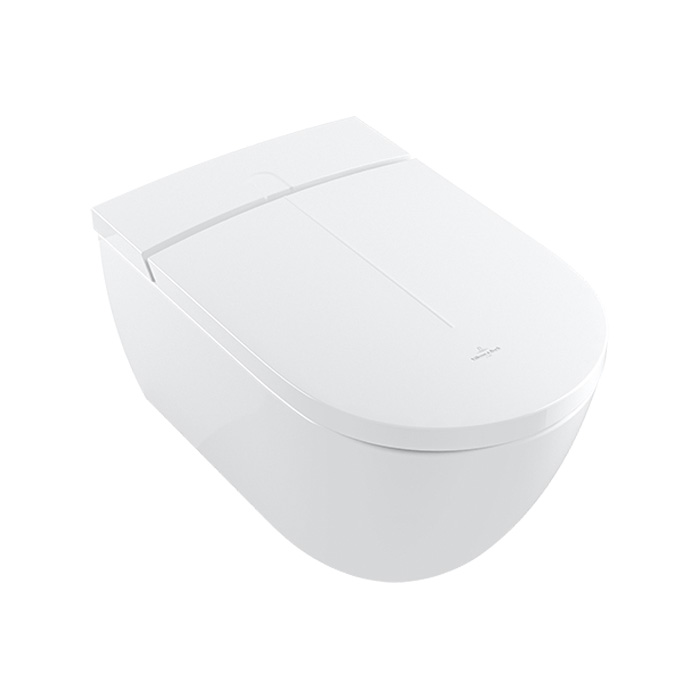 Villeroy&Boch ViClean Унитаз-биде 38.5x59.5x40см., подвесной, электронный, с антигрязевым покрытием CeramicPlus, цвет: альпийский белый