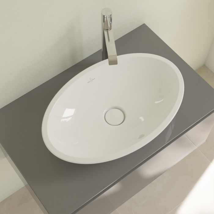 Villeroy&Boch Loop & Friends Раковина 58.5х38 см, без отв., накладная, с антигрязевым покрытием CeramicPlus, цвет: белый