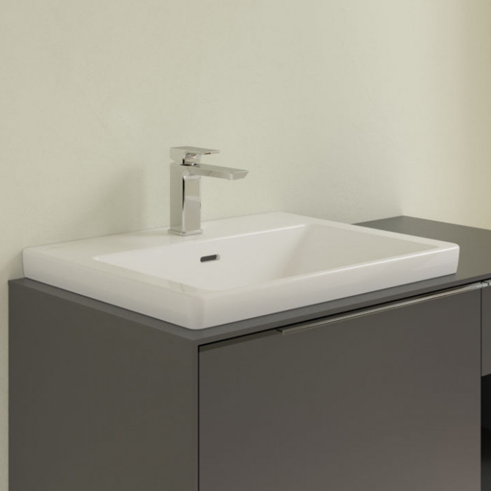 Villeroy&Boch Subway 3.0 Раковина 60х47х16.5см., 1 отв., подвесная, CeramicPlus, без перелива, цвет: белый камень