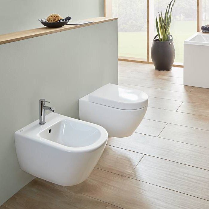 Villeroy&Boch Subway 2.0, Унитаз подвесной, с открытым смывным краем Compact, DirectFlush, ViFresh, горизонтальный выпуск, не подходит для установки со смывными кранами, 37x56см, цвет: белый