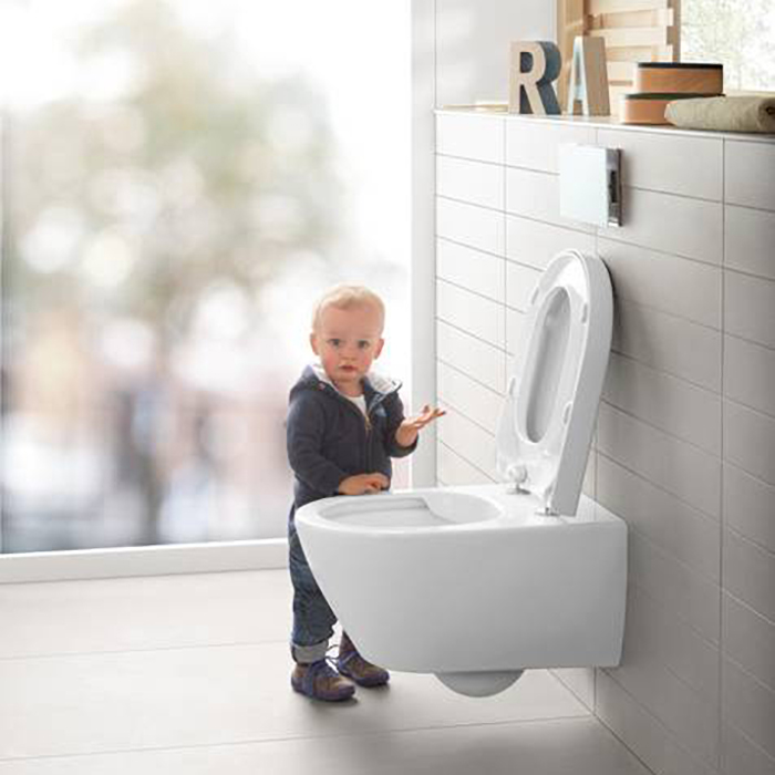 Villeroy&Boch Subway 2.0, Унитаз подвесной, с открытым смывным краем Compact, DirectFlush, горизонтальный выпуск, не подходит для установки со смывными кранами, 37x56см, цвет: белый