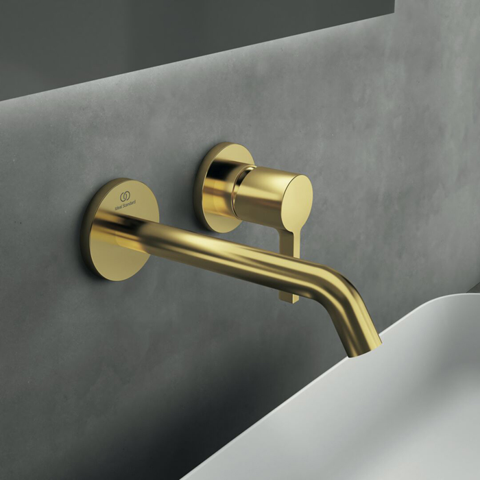 Ideal Standard Joy Смеситель для раковины, встраиваемый, излив: 18см., цвет: PVD Brushed Gold (Шлифованное Золото)