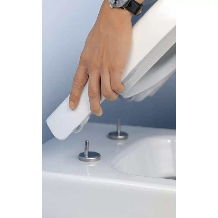 Villeroy&Boch Avento Сиденье с крышкой для унитаза, с микролифтом, нерж. сталь, цвет: альпийский белый