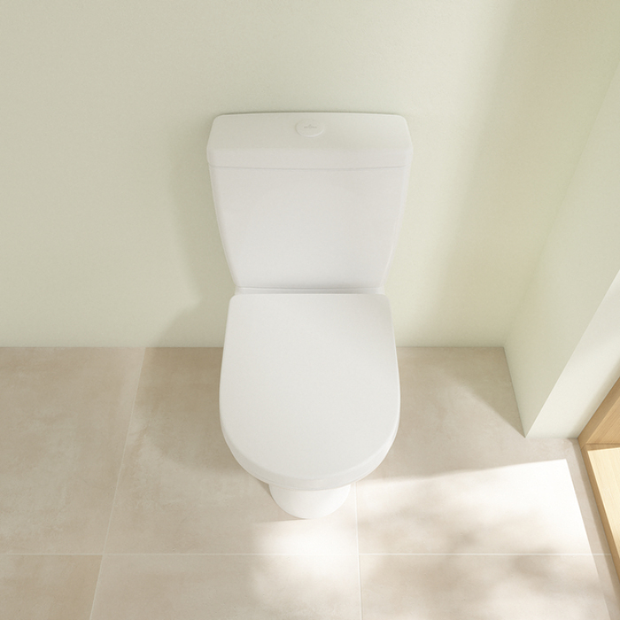 Villeroy&Boch O.novo Унитаз 39x80x63см., напольный, безободковый, с гориз. выпуском, цвет: альпийский белый