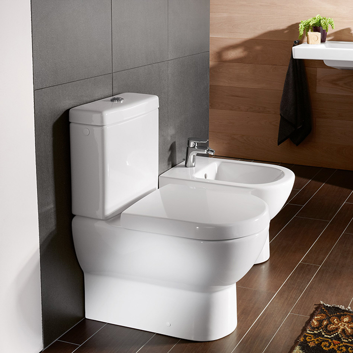 Villeroy&Boch Sentique, Унитаз напольный, 37x67см, с антигрязевым покрытием CeramicPlus, цвет: белый