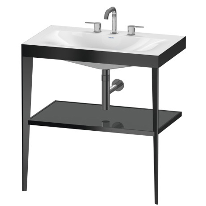 Duravit XViu Консоль напольная 85x80см, с раковиной и зеркалом, цвет: black matt/flannel grey