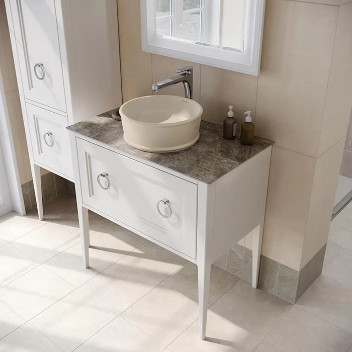 Kerama Marazzi Circo Раковина 36x36x13.5см., накладная, без отв., без перелива, цвет: песочный матовый