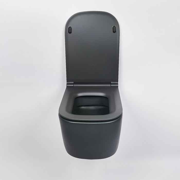 Galassia Meg11Pro Унитаз подвесной 55x35см., безободковый, с сиденьем 5478 цвет: черный матовый