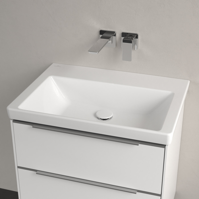 Villeroy&Boch Subway 3.0 Раковина 65х47х16.5см., без отв., подвесная, с антигрязевым покрытием CeramicPlus, без перелива, цвет: альпийский белый