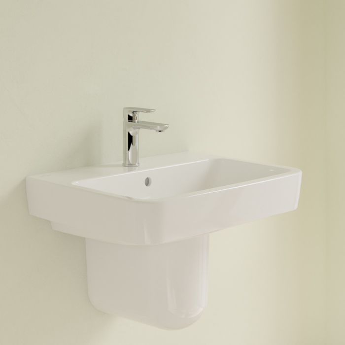 Villeroy&Boch O.novo раковина 60x46x17.5см., 1 отв., подвесная, с переливом, цвет: альпийский белый