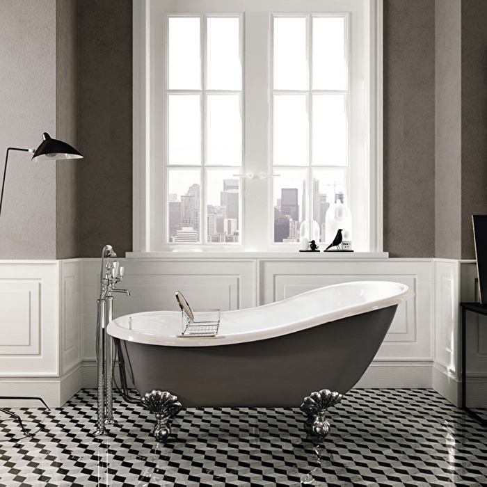 Devon&Devon Elite Плитка из натурального камня 34.5x34.5см, универсальная, мрамор, elite 7, цвет: white carrara/black marquinha/grey bardiglio