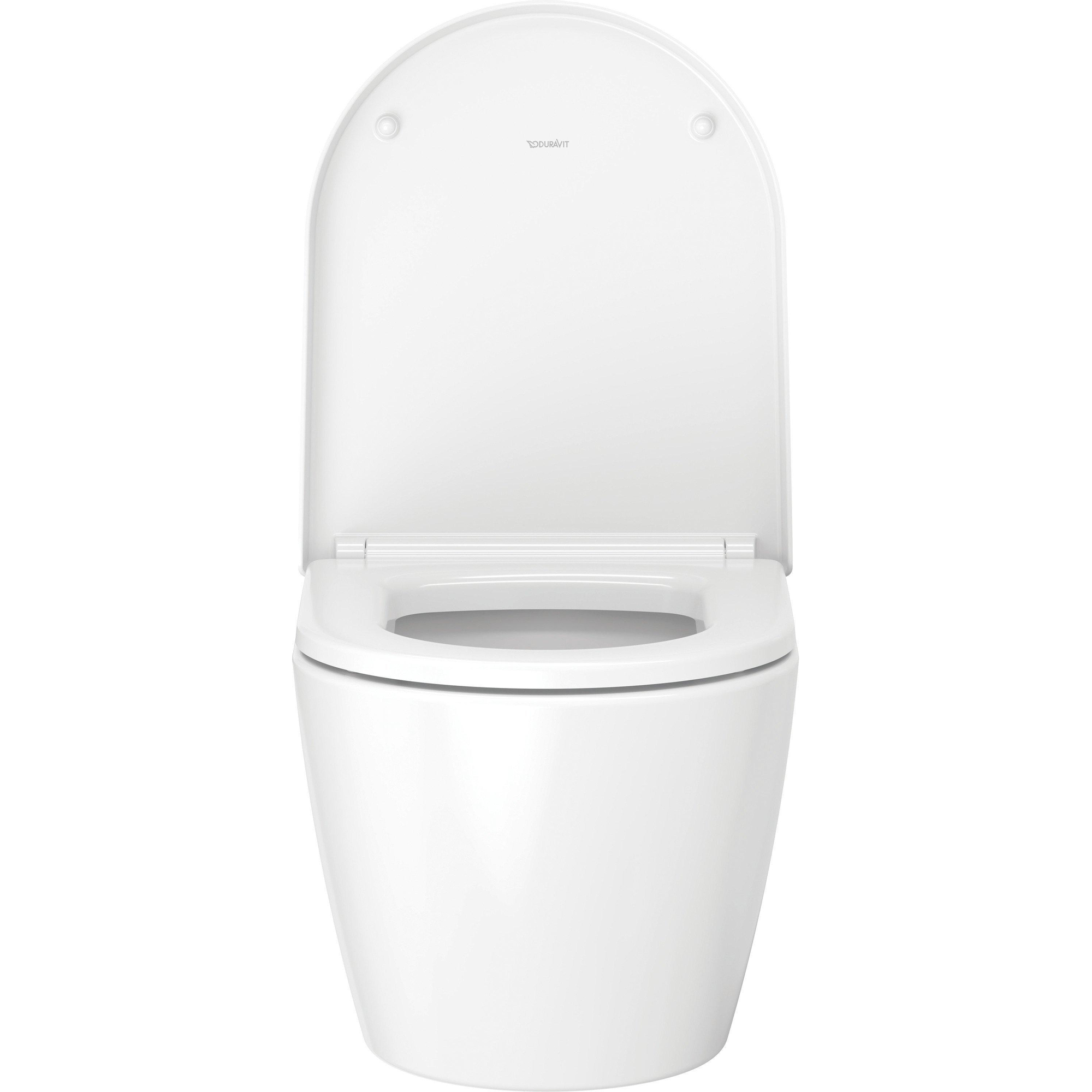 Duravit ME by Starck Комплект: унитаз подвесной Compact Rimless, 37x48см 253009 + сиденье с микролифтом: 002019, цвет: белый