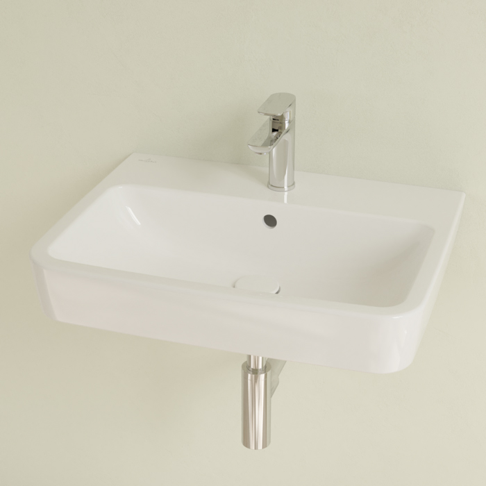 Villeroy&Boch O.novo раковина 60x46x17.5см., 1 отв., подвесная, с переливом, цвет: альпийский белый