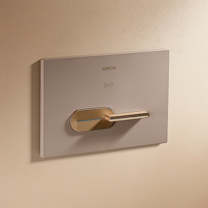 Arrow Glacier Унитаз Smart 41x60см, с функцией биде, подвесной, безободковый, клавиша смыва, цвет: белый/бежевый