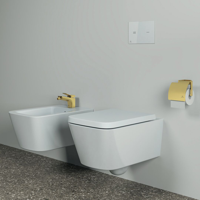 Ideal Standard Conca Держатель для туалетной бумаги., с крышкой, цвет: PVD Brushed Gold