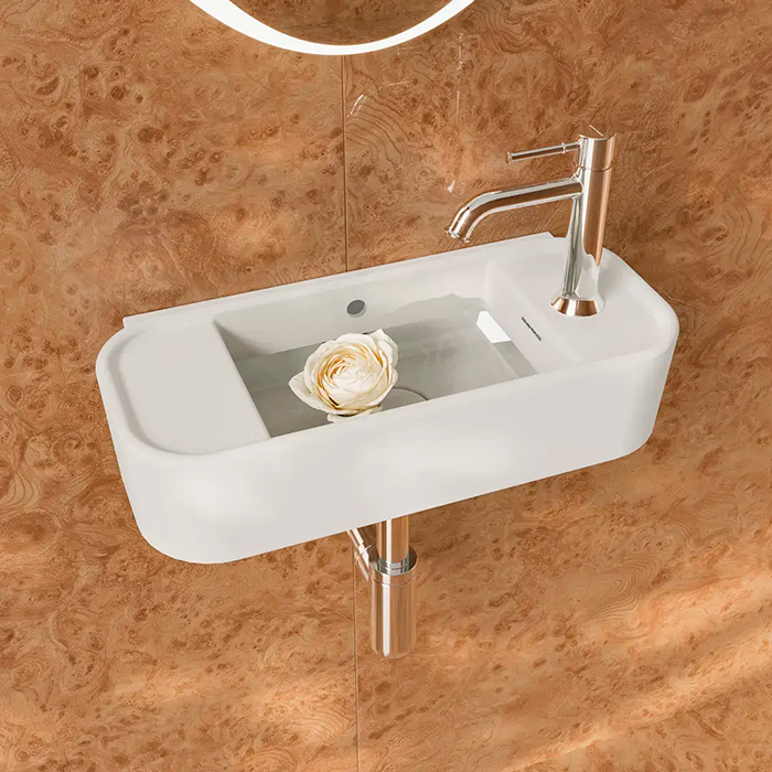 Kerama Marazzi Elegance Раковина 51x23см., подвесная, 1 отв., правосторонняя, цвет: белый глянцевый