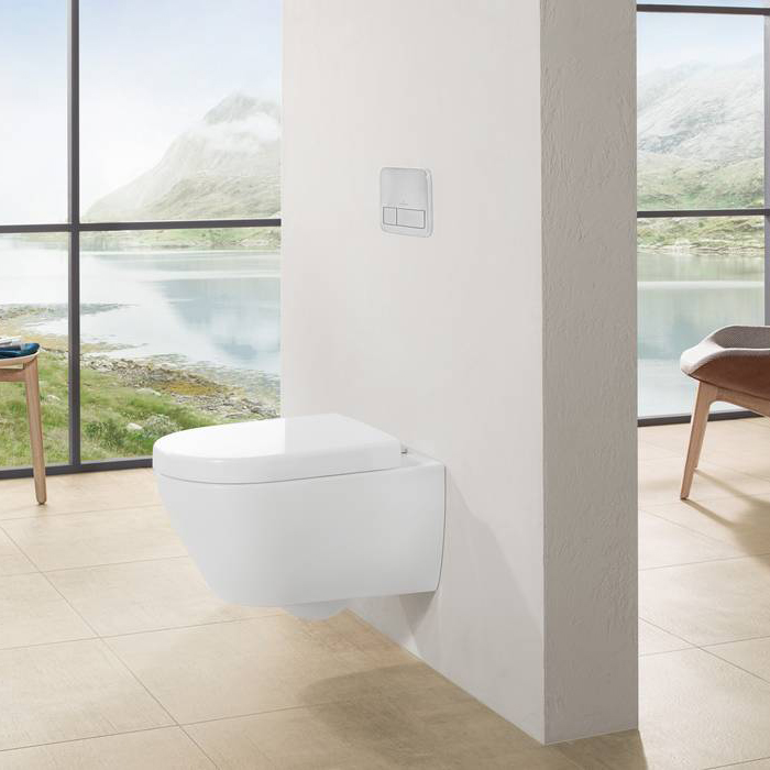 Villeroy&Boch Subway 2.0 Унитаз 36.5x37x56см., подвесной, безободковый, с антигрязевым покрытием CeramicPlus, цвет: альпийский белый