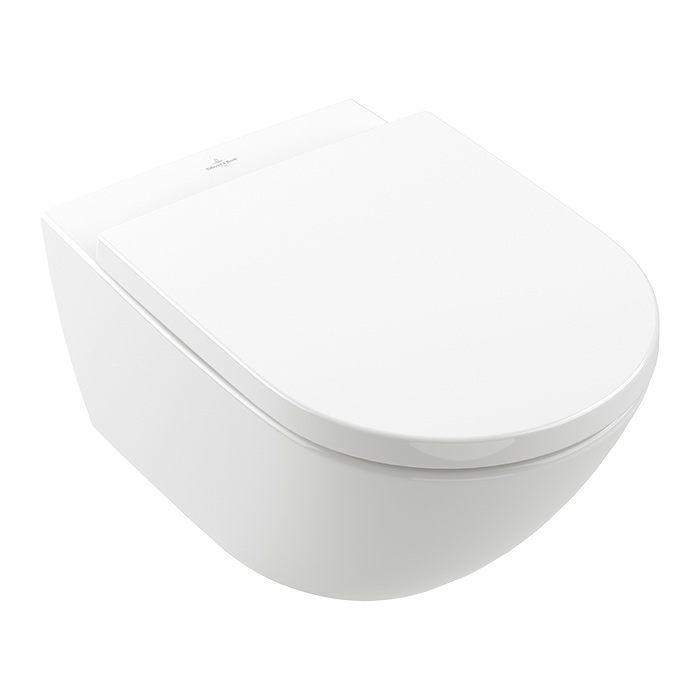 Villeroy&Boch Subway 3 Унитаз подвесной, безободковый, сиденье-в комплекте SoftClosing, с антигрязевым покрытием CeramicPlus, цвет: альпийский белый