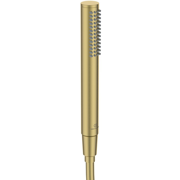 Ideal Standard Ceratherm T125 Душевая система, с термостатическим смесителем, душевая лейка stick, верхний душ Ø30см., поворотный держатель верхнего душа, настенный кронштейн, шланг для душа IdealFlex 175см., цвет: PVD Brushed Gold (Шлифованное Золото)