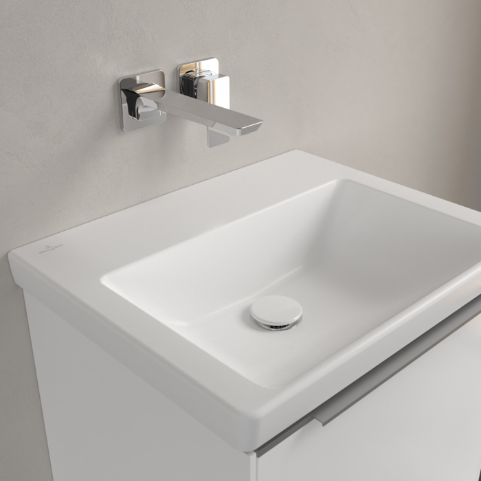 Villeroy&Boch Subway 3.0 Раковина 55х44х16.5см., без отв., подвесная, CeramicPlus, без перелива, цвет: белый камень