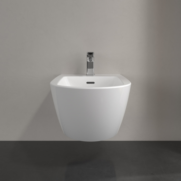 Villeroy&Boch Subway 3.0 Биде 37.5х56х27см., 1 отв., подвесное, с антигрязевым покрытием CeramicPlus, цвет: альпийский белый