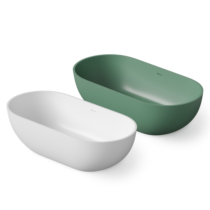 Dea Design Shadow Ванна 140x70x52см., отдельностоящая, Solid Surface, цвет: White №18