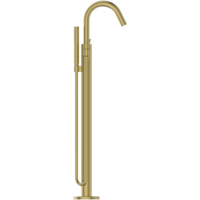 Ideal Standard Joy Смеситель для ванны, напольный, с ручным душем, цвет: PVD Brushed Gold (Шлифованное Золото)