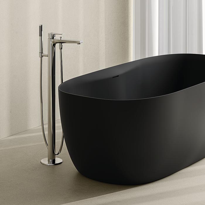 Kludi Resa O Ванна отдельностоящая 170x80x60см, материал: Kludi SOLID, цвет: черный матовый