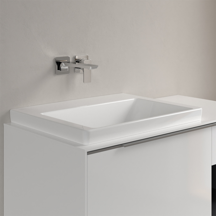 Villeroy&Boch Subway 3.0 Раковина 60х47х16.5см., без отв., подвесная, без перелива, цвет: альпийский белый