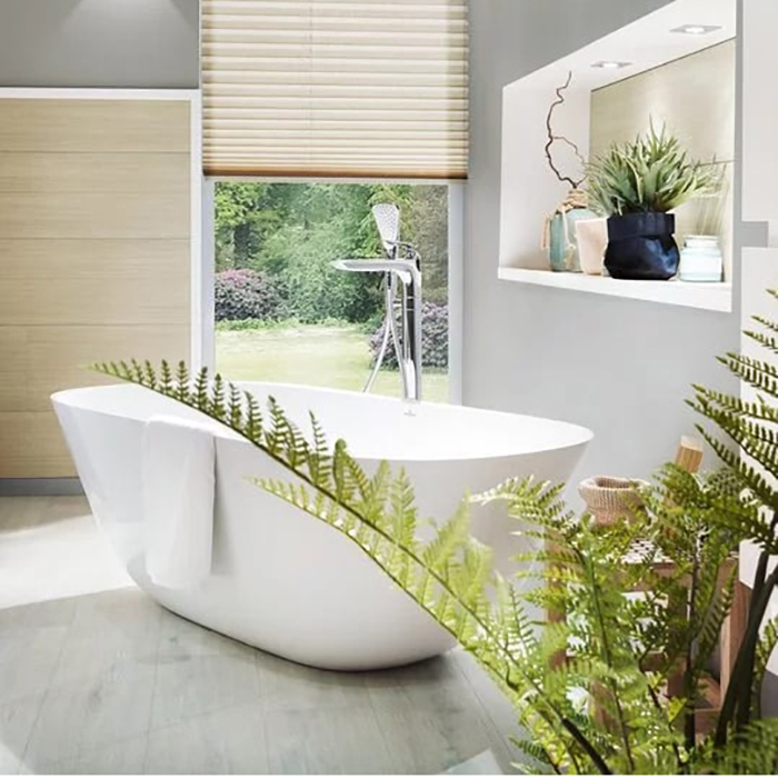 Villeroy&Boch Theano Ванна 155х75х50.6см., отдельностоящая, Quaryl®, цвет: альпийский белый