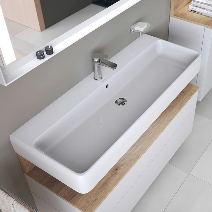 Duravit Qatego Раковина 120x47x12.5 см, накладная/подвесная, 1 отв., цвет: белый