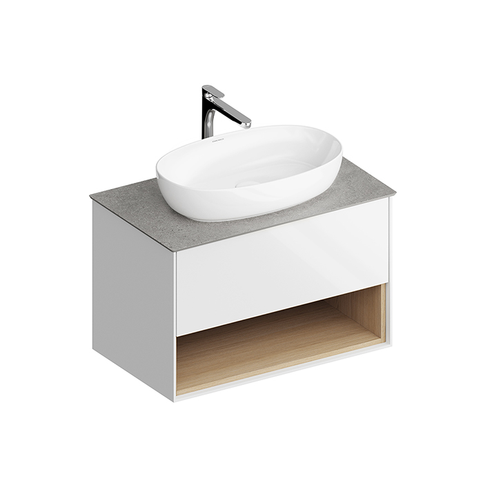 Kerama Marazzi Plaza Modern Тумба 80x48см., подвесная, 1 ящик, цвет: белый